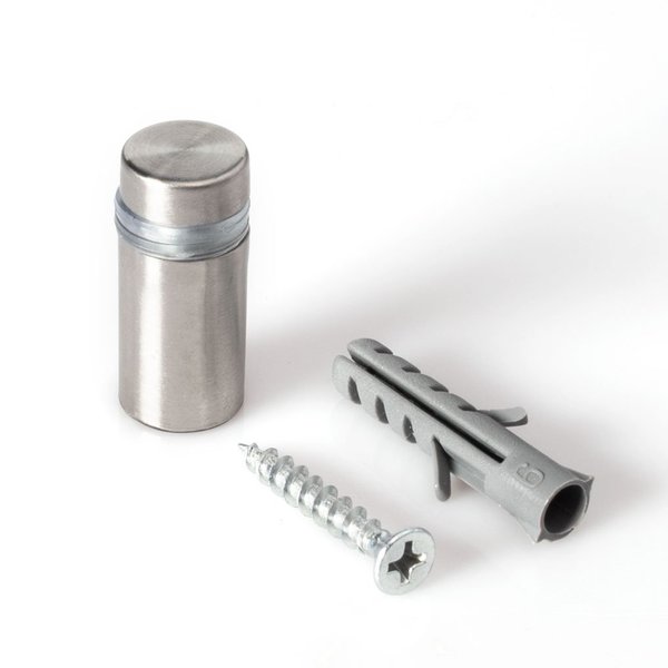 Outwater Round Standoffs, 3/4 in Bd L, Stainless Steel Brushed, 1/2 in OD 3P1.56.00003